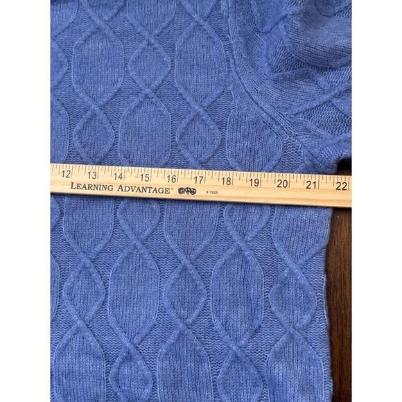 Talbots XL Cable Knit Sweater Blue Acrylic & Wool Blend Womens Stylish Pullover - Picture 8 of 9